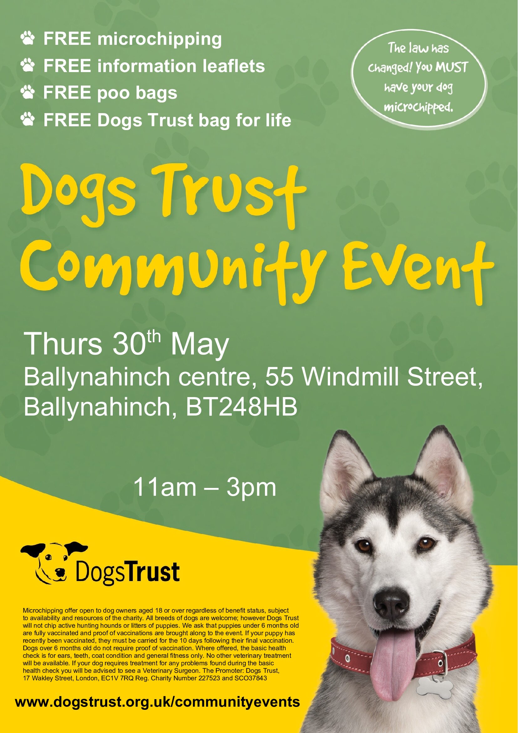 Dogs Trust Community Event - 30th May Flyer